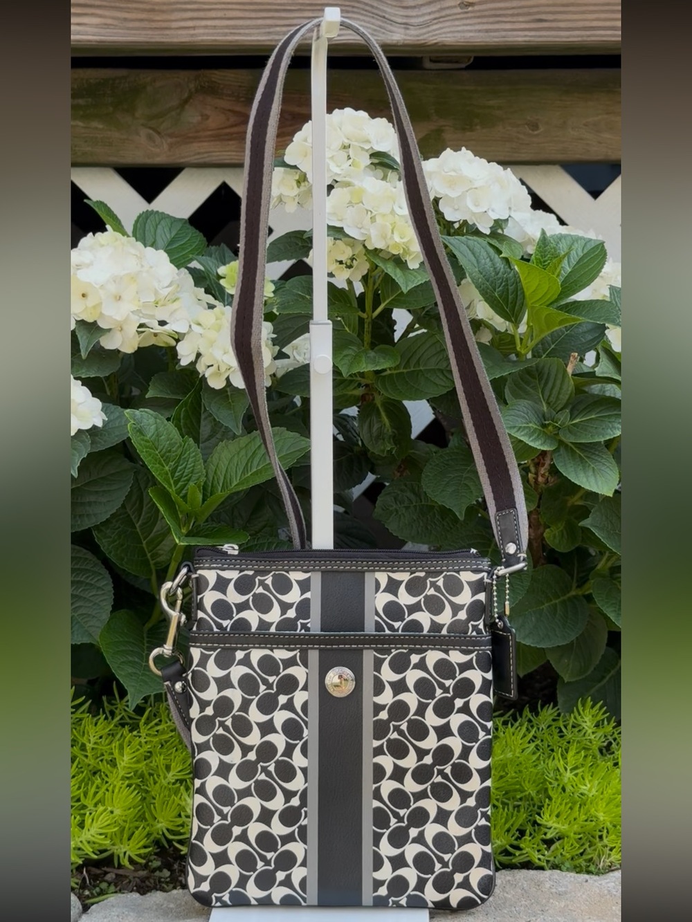Coach Heritage Signature Stripe Y2K Swingpack Crossbody Bag